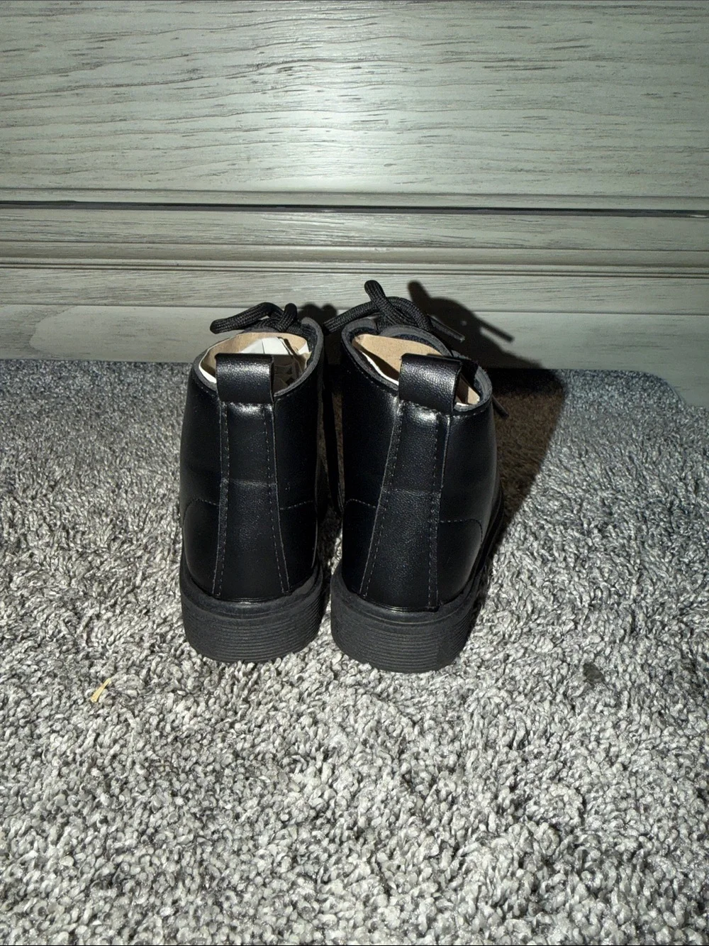 Toddler Black Lace-Up Boots